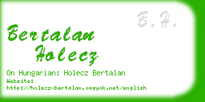 bertalan holecz business card